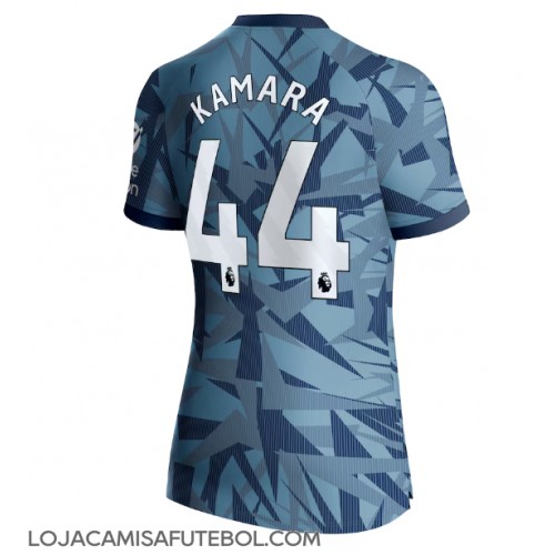 Camisa de Futebol Aston Villa Boubacar Kamara #44 Equipamento Alternativo Mulheres 2023-24 Manga Curta